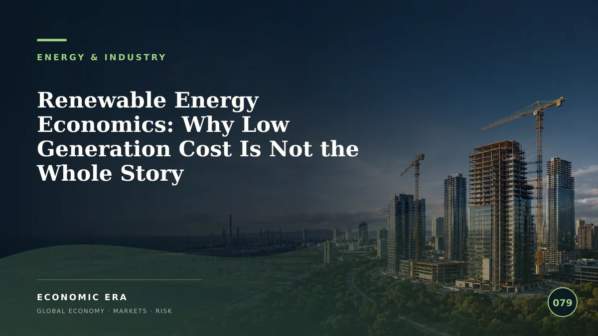 Renewable Energy Economics: Why Low Generation Cost Is Not the Whole Story