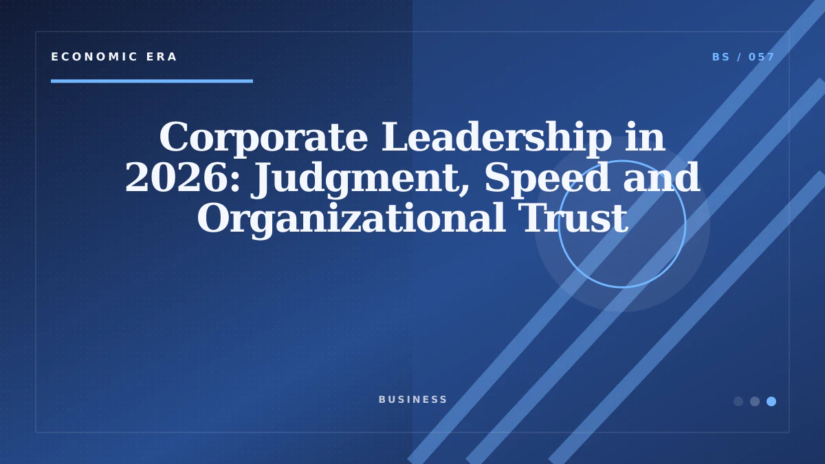 Corporate Leadership in 2026: Judgment, Speed and Organizational Trust