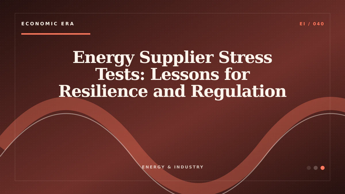 Energy Supplier Stress Tests: Lessons for Resilience and Regulation